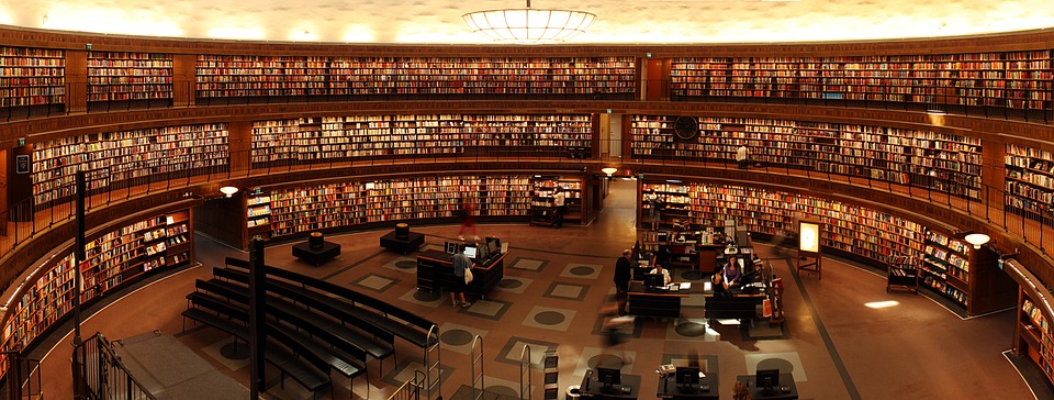 La Bibliothèque nationale de Stockholme est une bibliothèque circulaire. Au centre de la pièce, un tapis couleur bois aux motifs géométrique sur lequel reposent des tables et des lecteurs. Autour deux trois étages circulaires remplis de livres de toutes les couleurs. Un grand lustre rond similaire à la lampe d'un phare éclaire toute la pièce. L'ambiance est très apaisante et les lumières sont chaudes, il n'y a pas de fenêtres.